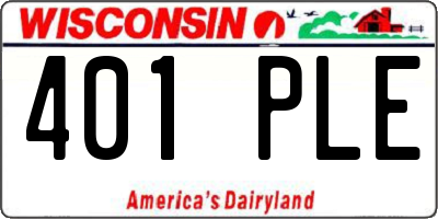 WI license plate 401PLE