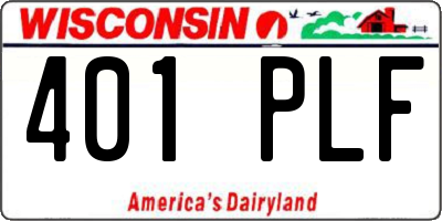 WI license plate 401PLF