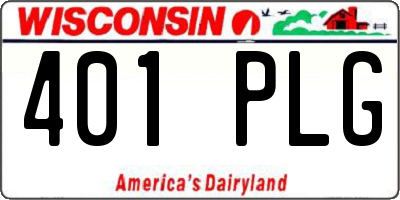 WI license plate 401PLG