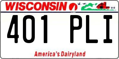 WI license plate 401PLI