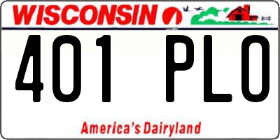 WI license plate 401PLO