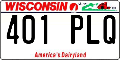 WI license plate 401PLQ