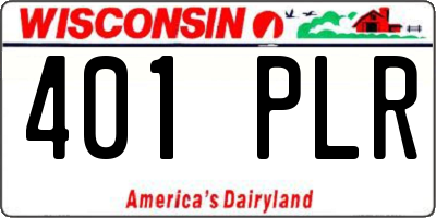 WI license plate 401PLR