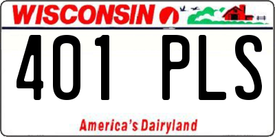 WI license plate 401PLS