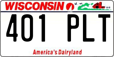 WI license plate 401PLT