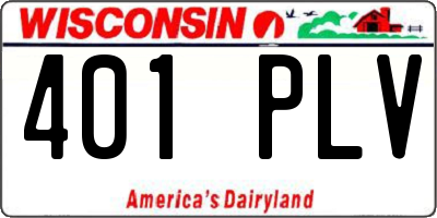WI license plate 401PLV