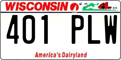 WI license plate 401PLW