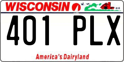 WI license plate 401PLX