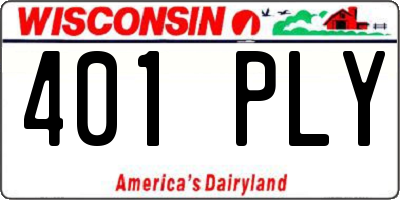 WI license plate 401PLY