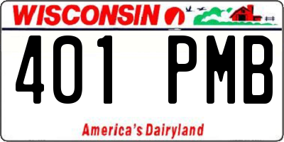 WI license plate 401PMB