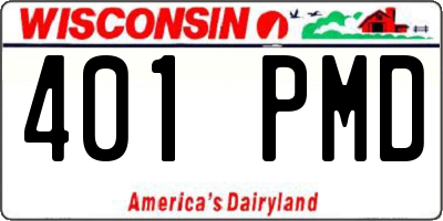 WI license plate 401PMD