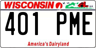 WI license plate 401PME