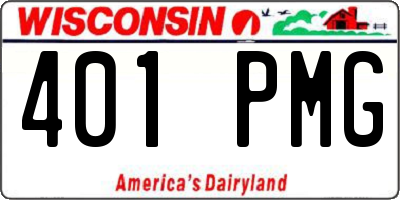 WI license plate 401PMG