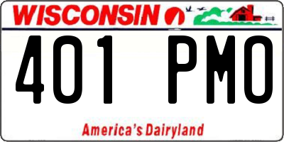WI license plate 401PMO