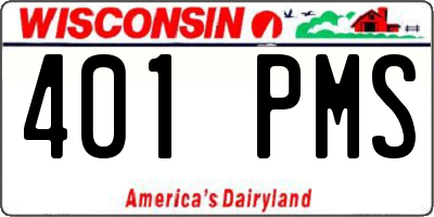 WI license plate 401PMS
