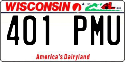 WI license plate 401PMU