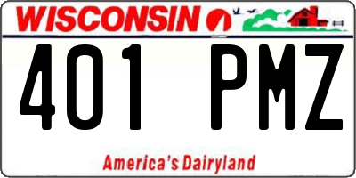 WI license plate 401PMZ