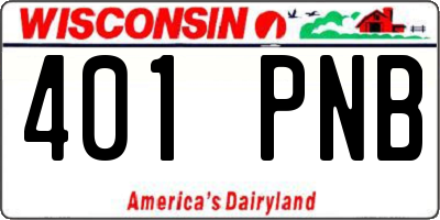 WI license plate 401PNB