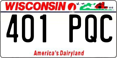 WI license plate 401PQC