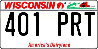 WI license plate 401PRT
