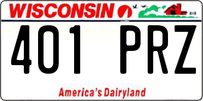 WI license plate 401PRZ