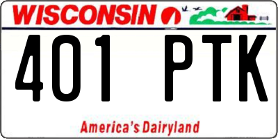 WI license plate 401PTK