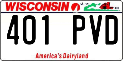 WI license plate 401PVD