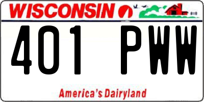 WI license plate 401PWW