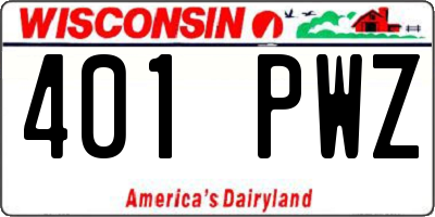 WI license plate 401PWZ