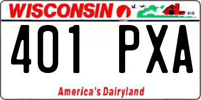 WI license plate 401PXA