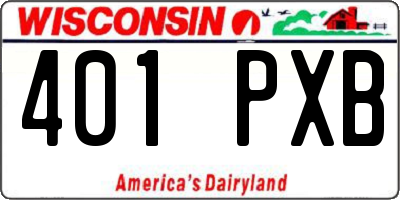 WI license plate 401PXB