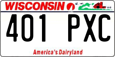 WI license plate 401PXC