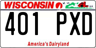 WI license plate 401PXD