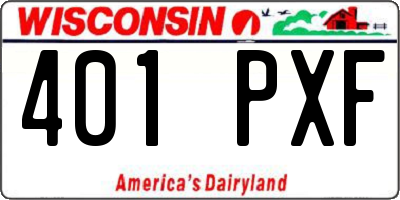 WI license plate 401PXF