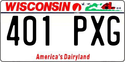 WI license plate 401PXG