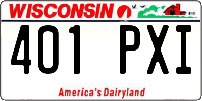 WI license plate 401PXI