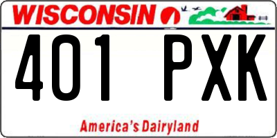 WI license plate 401PXK