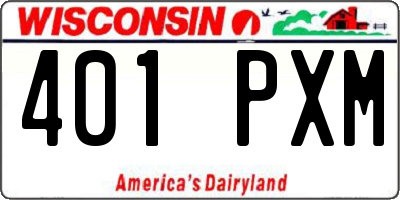 WI license plate 401PXM