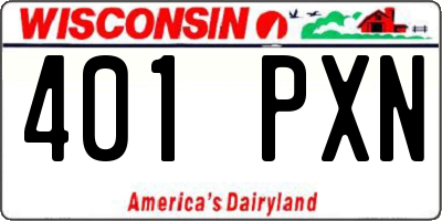 WI license plate 401PXN