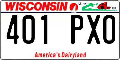 WI license plate 401PXO
