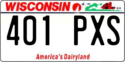 WI license plate 401PXS