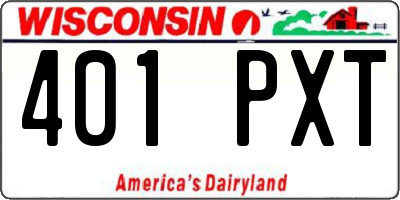 WI license plate 401PXT