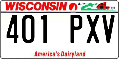 WI license plate 401PXV