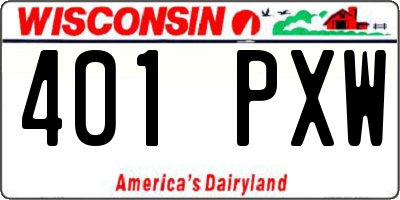 WI license plate 401PXW