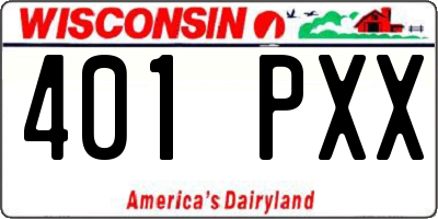 WI license plate 401PXX