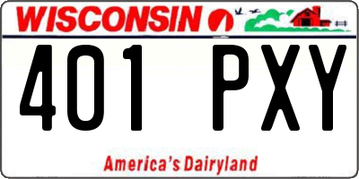 WI license plate 401PXY