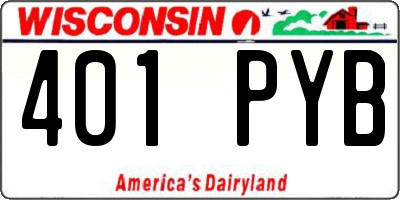 WI license plate 401PYB