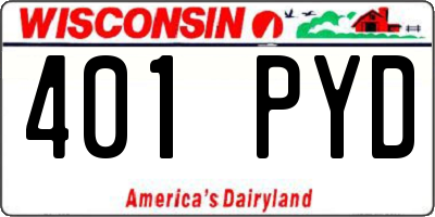 WI license plate 401PYD