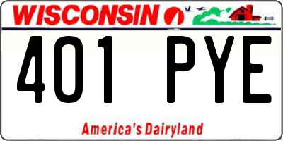 WI license plate 401PYE