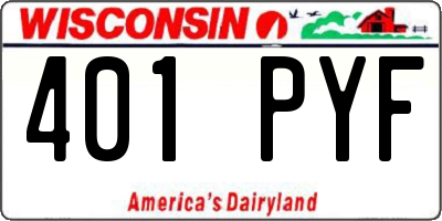 WI license plate 401PYF